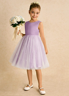 Azazie Esme Flower Girl Dresses Wisteria Ball-Gown Bow Tulle Dress image2