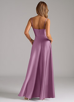 Azazie Elle Bridesmaid Dresses Wisteria A-Line Pleated Stretch Satin Dress image7