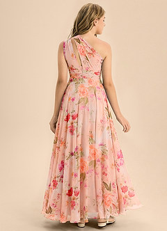 Azazie Charlize Junior Abito A-Line in Chiffon Plissettato Abstract Bouquet Floral image2