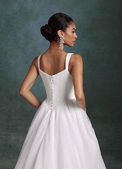 Azazie Jasmine Vestidos de novia Vestido Diamante Blanco de Mikado elástico de Corte Princesa image9