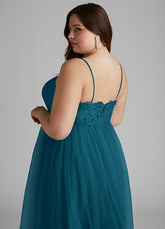 Azazie Roni Bridesmaid Dresses Ink Blue A-Line Sweetheart Neckline Tulle Convertible Dress image8