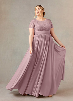Azazie Annette Mother of the Bride Dresses Dusty Rose A-Line Lace Chiffon Dress image7