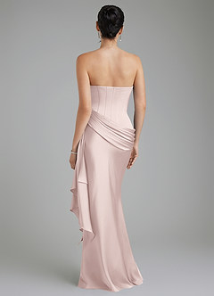 Azazie Draya Bridesmaid Dresses Blushing Pink Mermaid Strapless Stretch Satin Dress image2