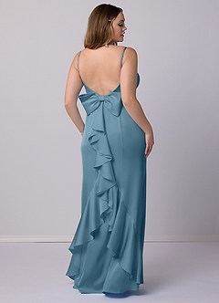 Barbie ♥ Azazie Bridesmaid Dresses Bermuda Mermaid Bow Stretch Satin Dress image6