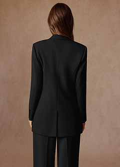 front Rowan Black Refined Weave Performance 3-Piece Suit