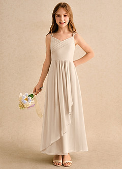 Azazie Zaida Girls Formal Flower Girl Klänningar Klänning A-Line i Chiffong Plisserad image3