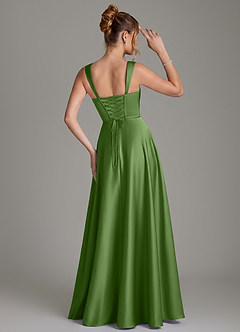 Azazie Azaria Robes de demoiselle d'honneur Robe Trapèze en Satin extensible Corset Basilic image5
