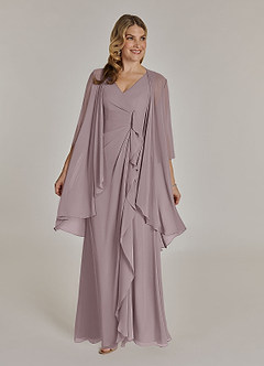 Azazie Manuella Abiti per la Madre della Sposa Abito A-Line in Chiffon con Scollo a V a Pieghe Dusk image1