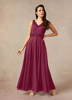 Azazie Devana Mother of the Bride Dresses Mulberry A-Line Sequins Chiffon Dress image12