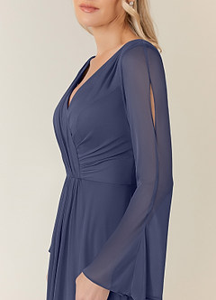 Azazie Teraso Mother of the Bride Dresses Stormy A-Line Pleated Mesh Dress image5
