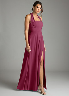 Azazie Tamira Bridesmaid Dresses Mulberry A-Line Pleated Chiffon Convertible Dress image7