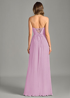 Azazie Becka Bridesmaid Dresses Candy Pink A-Line Strapless Chiffon Dress image2