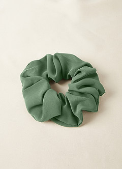 front Bijpassende kleur bruidsmeisjes chiffon oversize scrunchie set