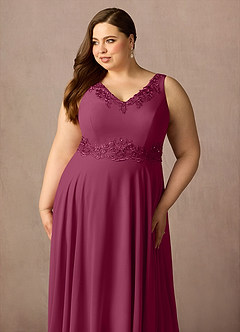 Azazie Devana Mother of the Bride Dresses Mulberry A-Line Sequins Chiffon Dress image9