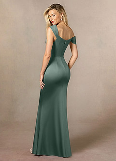 Azazie Laramie Kleider für die Brautmutter Meerjungfrau-Linie Plissee Stretch-Satin Kleid Seemoos image3