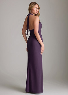Azazie Valerie Bridesmaid Dresses Plum Mermaid Pleated Chiffon Dress image2