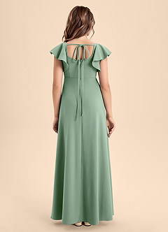 Azazie Bondi Junior Vestido de Matcha de Crepé elástico de Corte En A con Corte Lateral image2