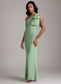 Azazie Yuanna Bridesmaid Dresses Matcha Mermaid One Shoulder Chiffon Dress image5