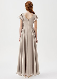 Azazie Caria Junior Frost A-Line Pleated Chiffon Dress image4