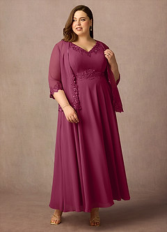 Azazie Devana Mother of the Bride Dresses Mulberry A-Line Sequins Chiffon Dress image5