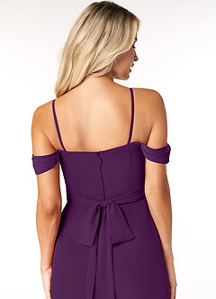 Azazie Joretta Bridesmaid Dresses Grape A-Line Sweetheart Neckline Chiffon Convertible Dress image3