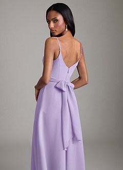 Azazie Kali Brudtärnklänningar Klä av A-Linje i Chiffong Plisserad Lila image2