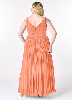 Azazie Raychelle Bridesmaid Dresses Sunset A-Line V-Neck Chiffon Dress image8