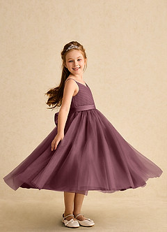 Azazie Patootie vestidos de niña de las flores Vestido de Sangrado de Tul de Corte En A con Tirante Espagueti image3