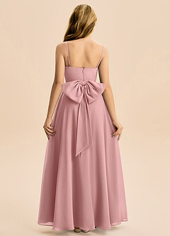 Azazie Bear Junior Vestido de Rosa Polvorienta de Gasa de Corte en A con Plisado image2