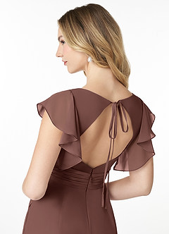 Azazie Val Final Sale Wisteria Mermaid V-Neck Keyhole Chiffon Dress image9