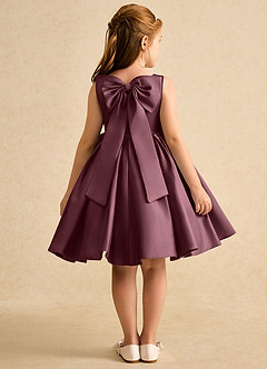 Azazie Jessie vestidos de niña de las flores Vestido de Sangrado de Satin Mate de Corte En A con Lazo image1