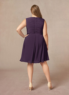 Azazie Theron Mother of the Bride Dresses A-Line V-Neck Pleated Chiffon Knee-Length Dress image7