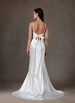 Azazie Kayla Wedding Dresses Diamond White Mermaid Charmeuse Dress image7