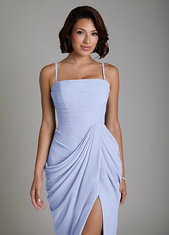 Azazie Nyra Bridesmaid Dresses Ice Sheath Corset Chiffon Dress image3
