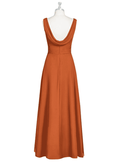 Azazie Karina Bridesmaid Dresses Cinnamon A-Line Pleated Chiffon Dress image7