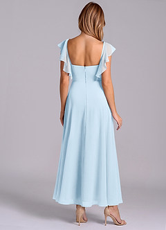 Azazie Leilani Bridesmaid Dresses Sky Blue A-Line Ruched Chiffon Dress image2