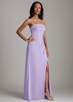 Azazie Aretha Bridesmaid Dresses Lilac A-Line Strapless Chiffon Dress image5