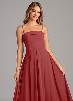 Azazie Lucienne Bridesmaid Dresses Rust A-Line Strapless Chiffon Convertible Dress image7