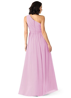 Azazie Mathilda Bridesmaid Dresses Candy Pink A-Line One Shoulder Chiffon Dress image2