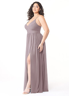 Azazie Aaida Bridesmaid Dresses Dusk A-Line Corset Chiffon Dress image9