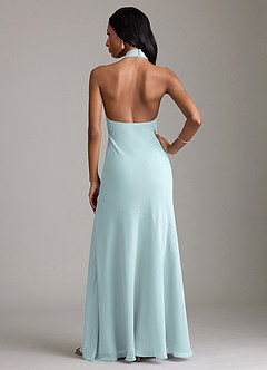 Azazie Lorena Bridesmaid Dresses Mist Mermaid Pleated Chiffon Dress image2