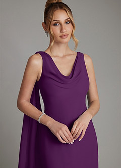 Azazie Essence Bridesmaid Dresses Grape Sheath Chiffon Dress image3