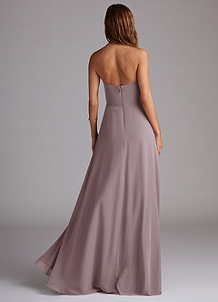 Azazie Wren Bridesmaid Dresses Dusk A-Line Side Slit Chiffon Convertible Dress image2