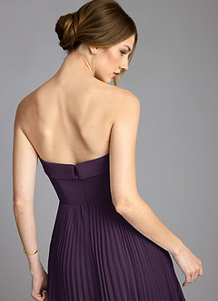 Azazie Mariana Bridesmaid Dresses Plum A-Line Strapless Chiffon Dress image6