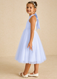 Azazie Dora Flower Girl Dresses Lavender A-Line Bow Tulle Dress image4