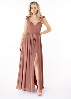 Azazie Stassie Bridesmaid Dresses Cedar Rose A-Line Sweetheart Ruched Chiffon Dress image1