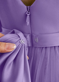 Azazie Suzy Flower Girl Klänningar Klänning A-Line i Tyll med ärmar image5