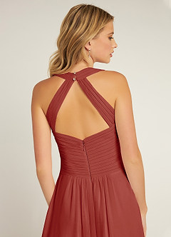 Azazie Claudia Bridesmaid Dresses Terracotta A-Line Sweetheart Neckline Chiffon Dress image6