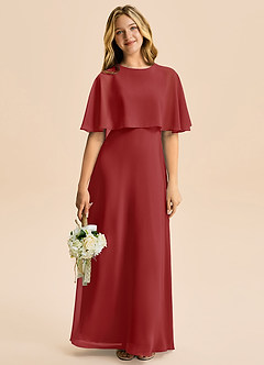 Azazie Maris Junior Abito A-Line in Chiffon Ruggine image5