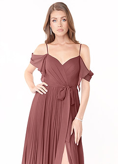 Azazie Lyney Bridesmaid Dresses Amethyst A-Line Off the Shoulder Chiffon Dress image6
